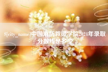 茂名中国消防救援学院2024年录取分数线是多少
