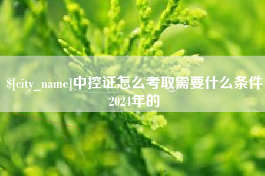 茂名中控证怎么考取需要什么条件2024年的