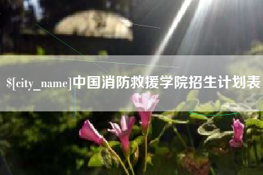 茂名中国消防救援学院招生计划表